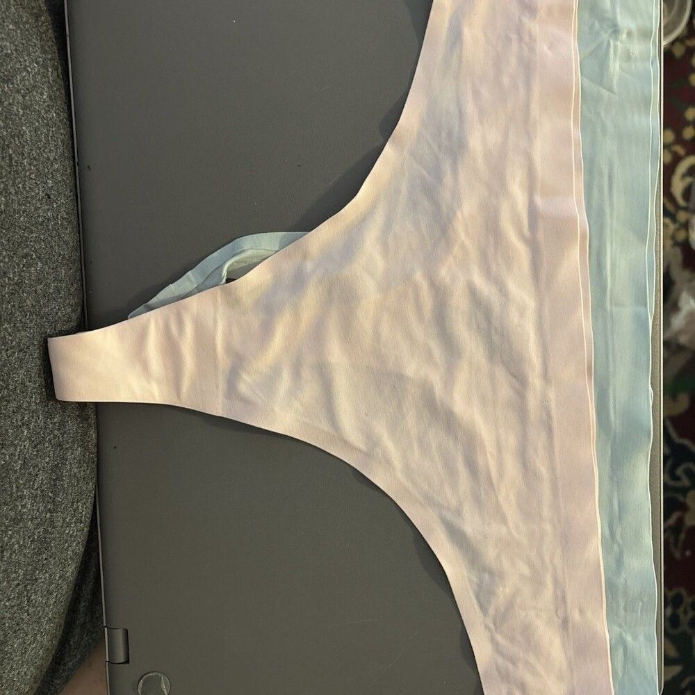 Honeydew Intimates Thong Bikini Panty Soft Pink/soft Blueish Green Large. 2 Pack
